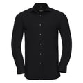 Camicia Mens Maniche Lunghe Ultimate Stretch nero / S - personalizzabile con logo