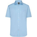 Camicia Mens  Shortsleeve Micro-Twill azzurro / S - personalizzabile con logo