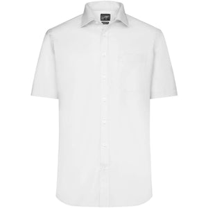 Camicia Mens  Shortsleeve Micro-Twill bianco / S - personalizzabile con logo