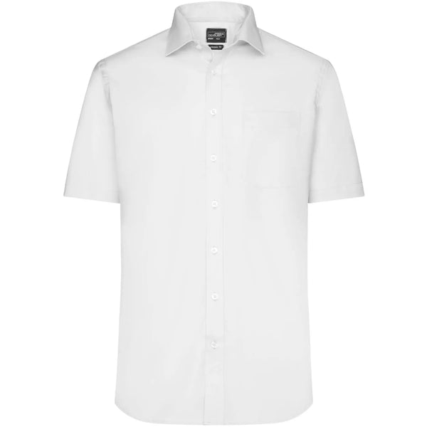 Camicia Mens  Shortsleeve Micro-Twill bianco / S - personalizzabile con logo