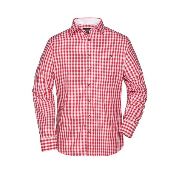 Camicia Mens Traditional rosso / S - personalizzabile con logo