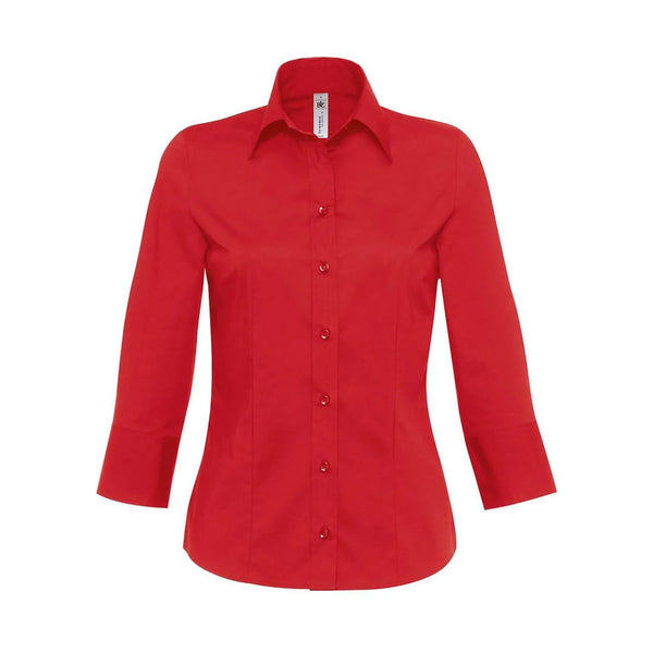 Camicia Milano Donna rosso / XS - personalizzabile con logo