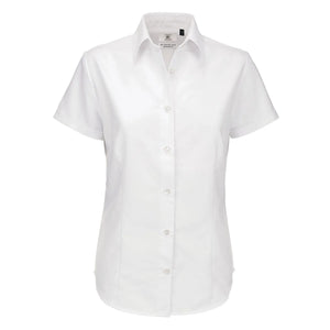 Camicia Oxford Manica Corta Donna bianco / XS - personalizzabile con logo