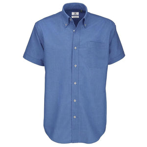 Camicia Oxford Manica Corta Uomo blu / S - personalizzabile con logo