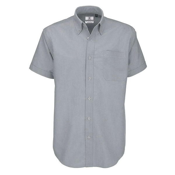 Camicia Oxford Manica Corta Uomo grigio / S - personalizzabile con logo