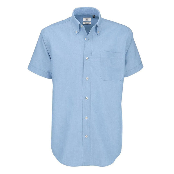 Camicia Oxford Manica Corta Uomo oxford blue / S - personalizzabile con logo