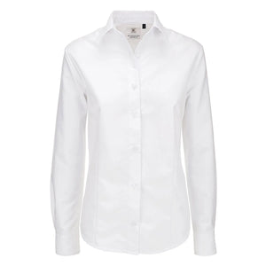 Camicia Oxford Manica Lunga Donna bianco / XS - personalizzabile con logo