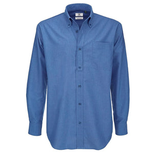 Camicia Oxford Manica Lunga Uomo blu / S - personalizzabile con logo