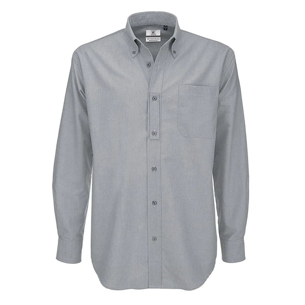 Camicia Oxford Manica Lunga Uomo grigio / S - personalizzabile con logo