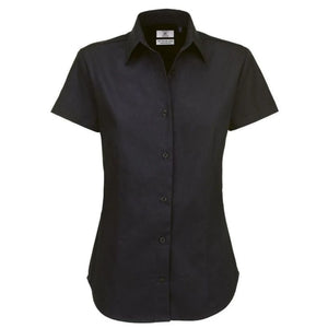 Camicia Sharp Manica Corta Donna nero / XS - personalizzabile con logo