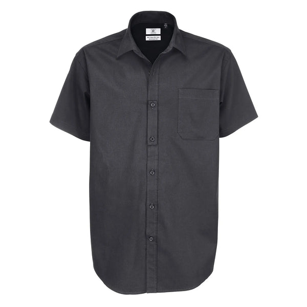 Camicia Sharp Manica Corta Uomo grigio / S - personalizzabile con logo