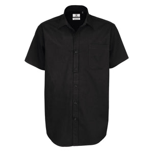 Camicia Sharp Manica Corta Uomo nero / S - personalizzabile con logo