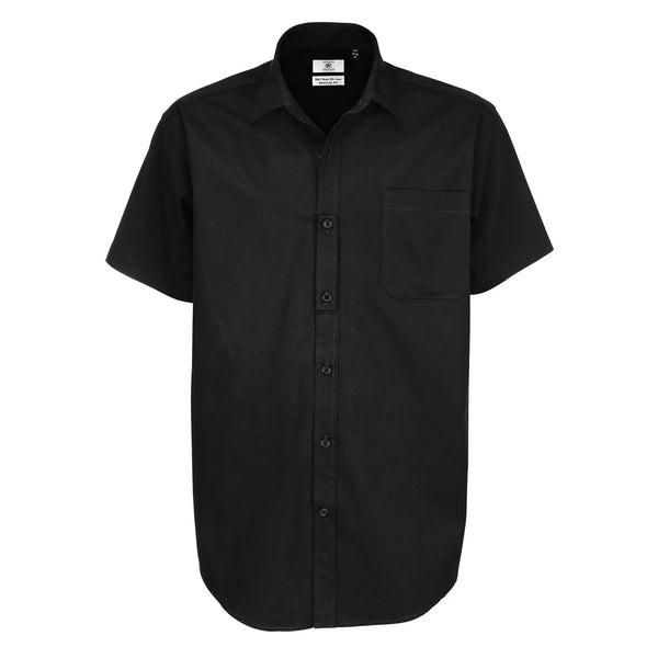 Camicia Sharp Manica Corta Uomo nero / S - personalizzabile con logo