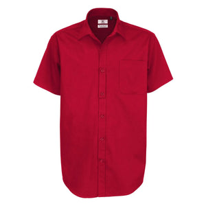 Camicia Sharp Manica Corta Uomo rosso / S - personalizzabile con logo