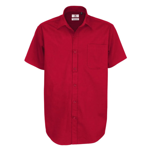 Camicia Sharp Manica Corta Uomo rosso / S - personalizzabile con logo
