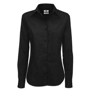 Camicia Sharp Manica Lunga Donna nero / XS - personalizzabile con logo