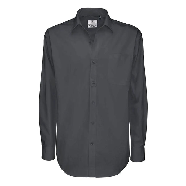 Camicia Sharp Manica Lunga Uomo grigio / S - personalizzabile con logo
