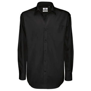 Camicia Sharp Manica Lunga Uomo nero / S - personalizzabile con logo