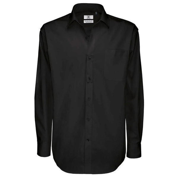 Camicia Sharp Manica Lunga Uomo nero / S - personalizzabile con logo