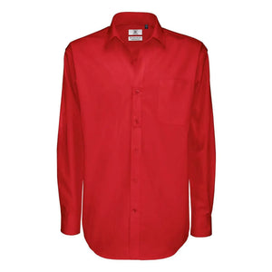 Camicia Sharp Manica Lunga Uomo rosso / S - personalizzabile con logo