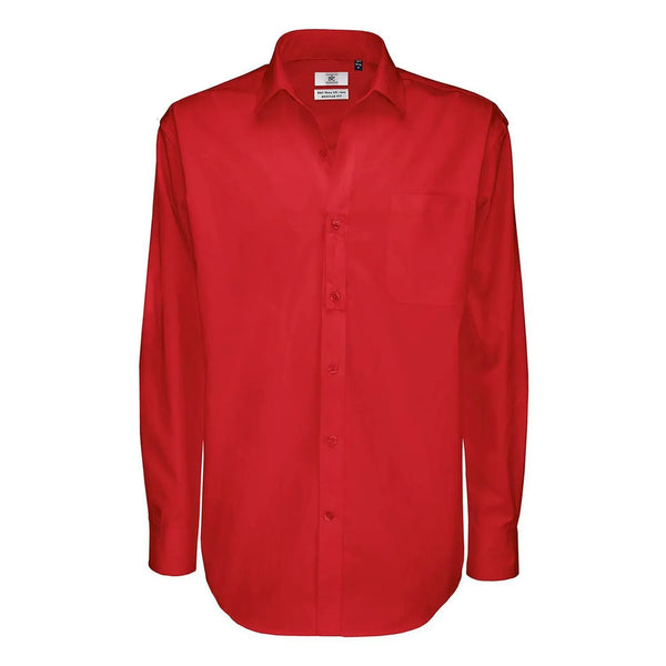 Camicia Sharp Manica Lunga Uomo rosso / S - personalizzabile con logo
