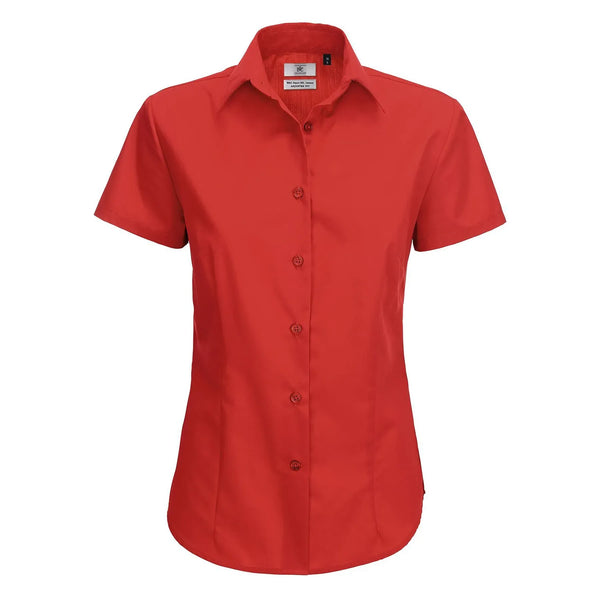 Camicia Smart Manica Corta Donna rosso / XS - personalizzabile con logo