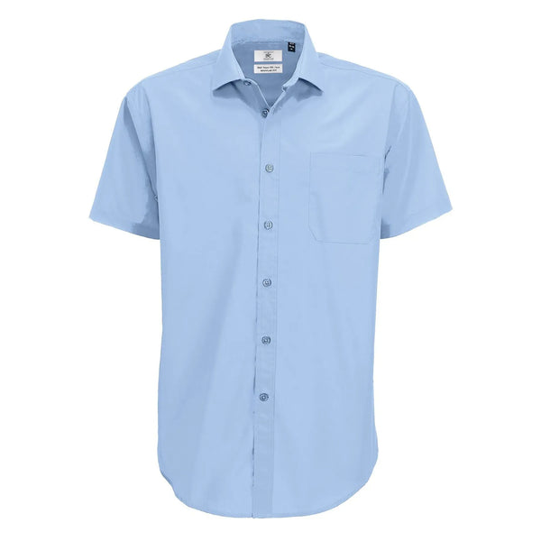 Camicia Smart Manica Corta Uomo azzurro / S - personalizzabile con logo