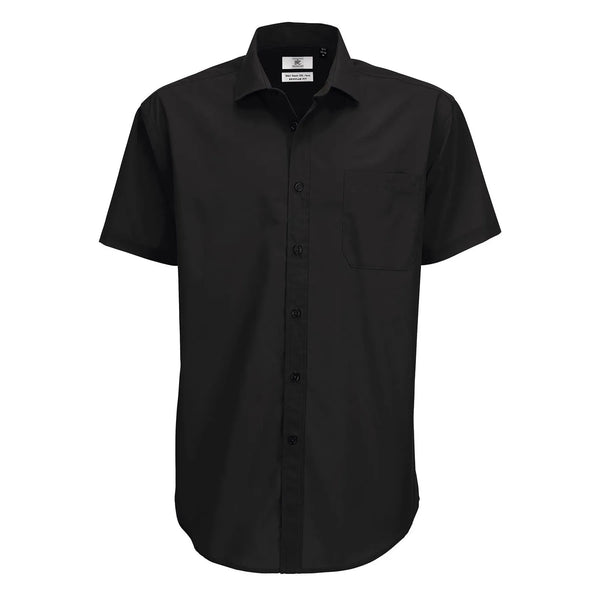 Camicia Smart Manica Corta Uomo nero / S - personalizzabile con logo