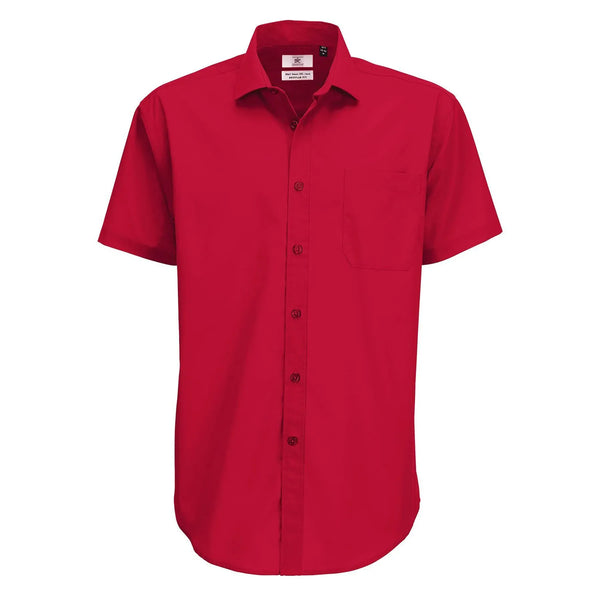 Camicia Smart Manica Corta Uomo rosso / S - personalizzabile con logo