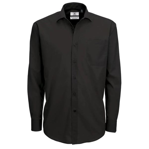 Camicia Smart Manica Lunga Uomo nero / S - personalizzabile con logo