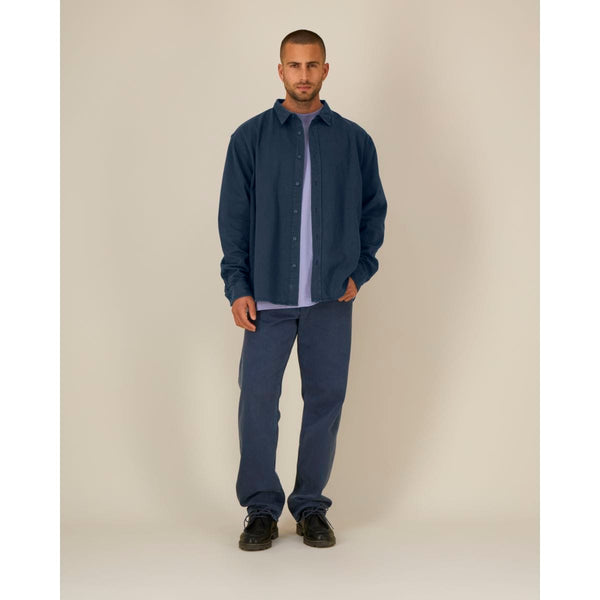 Camicia Unisex Relaxed Worker Shirt blu navy / XS - personalizzabile con logo
