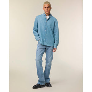 Camicia Uomo In Jeans Stanley Denim Shirt light wash / S - personalizzabile con logo