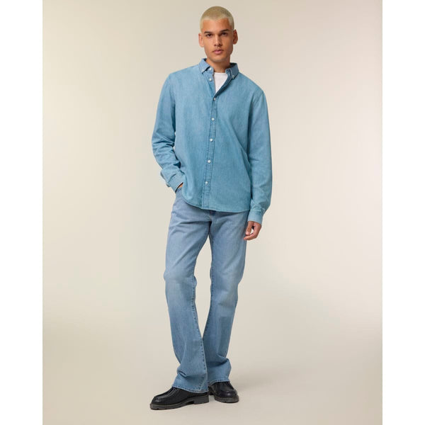 Camicia Uomo In Jeans Stanley Denim Shirt light wash / S - personalizzabile con logo