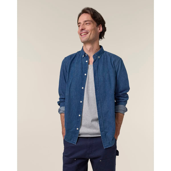 Camicia Uomo In Jeans Stanley Denim Shirt - personalizzabile con logo