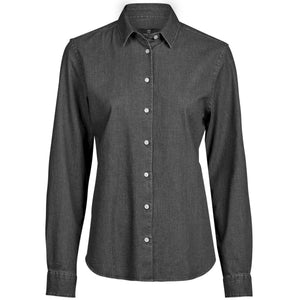 Camicia Women' denim nero / S - personalizzabile con logo