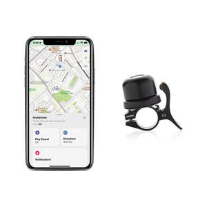 Campanello per bicicletta Pedalfinder con localizzatore nero - personalizzabile con logo