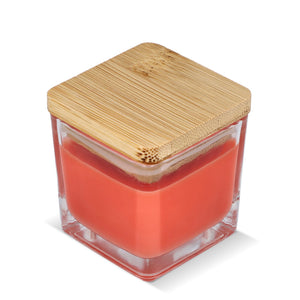 Candela a base di piante Chakra in barattolo di vetro Arancione - personalizzabile con logo