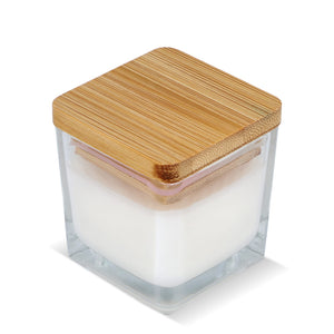 Candela a base di piante Chakra in barattolo di vetro Bianco - personalizzabile con logo