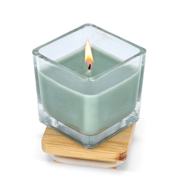 Candela a base di piante Chakra in barattolo di vetro - personalizzabile con logo