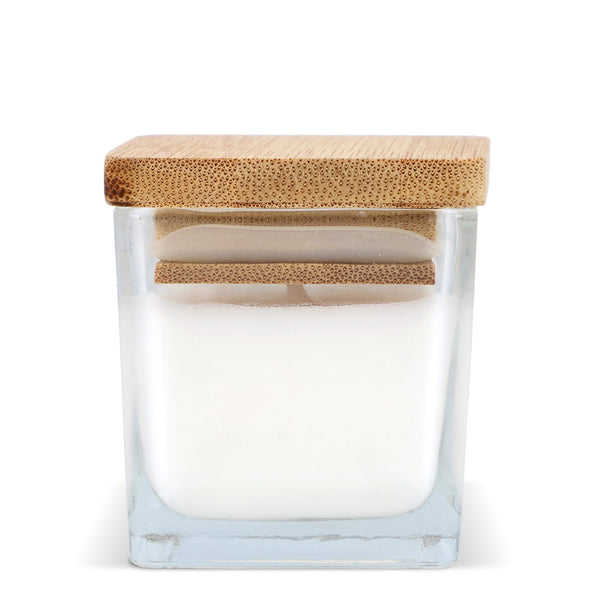 Candela a base di piante Chakra in barattolo di vetro - personalizzabile con logo