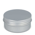 Candela alla citronella in latta riciclata color argento - personalizzabile con logo
