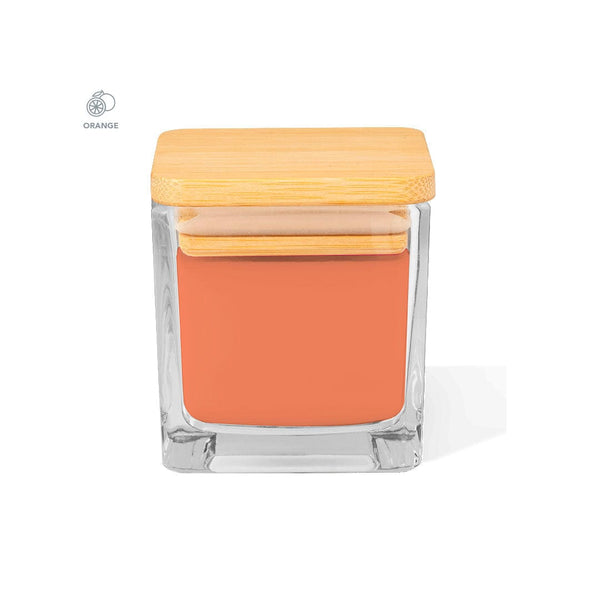 Candela Aromatica Safron arancione - personalizzabile con logo