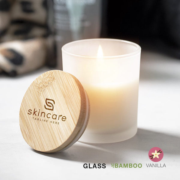 Candela Aromatica Trivak bianco - personalizzabile con logo