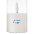 Candela di cera a LED Bianco - personalizzabile con logo