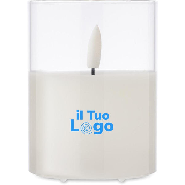 Candela di cera a LED Bianco - personalizzabile con logo