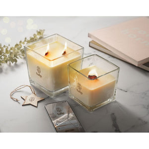 Candela in cera vegetale 1300 gr Trasparente - personalizzabile con logo