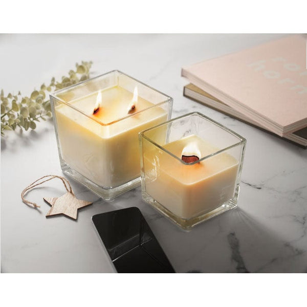 Candela in cera vegetale 1300 gr Trasparente - personalizzabile con logo