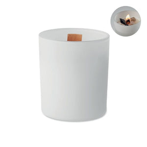 Candela in cera vegetale 200gr Bianco - personalizzabile con logo