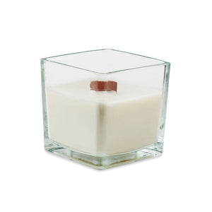 Candela in cera vegetale 600gr Trasparente - personalizzabile con logo