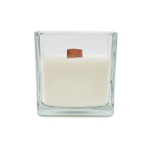 Candela in cera vegetale 600gr Trasparente - personalizzabile con logo